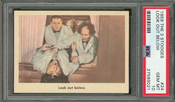 1959 Fleer "Three Stooges" #24 "Look Out Below." – PSA GEM MT 10